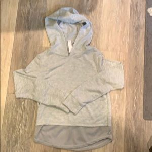 Lightweight gray hooded shirt